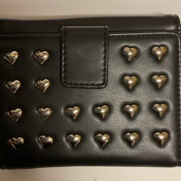 Foxblood Black Hearted Studded wallet - Picture 2 of 3